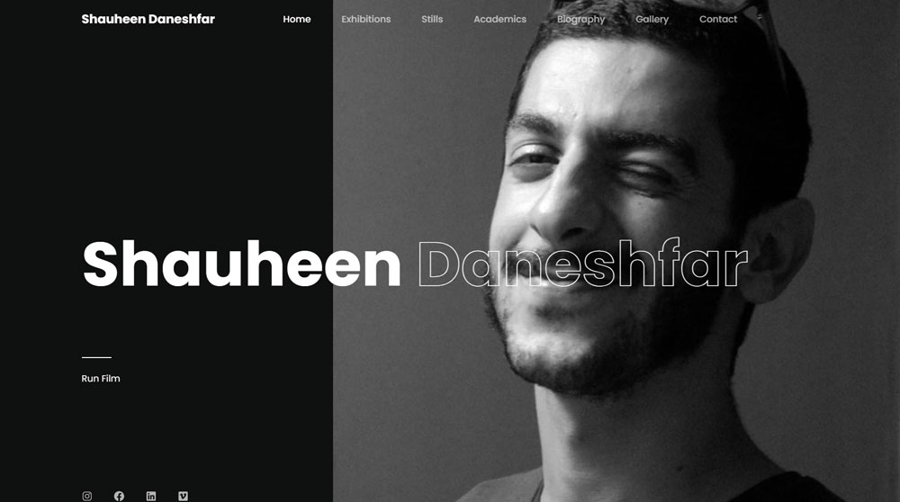 تصویر سایت شخصی هنرمند عکاس و فیلمبردار