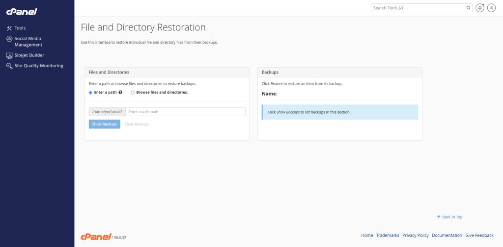 Restore پوشه از بکاپ