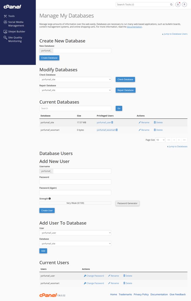 ساخت دیتابیس MySQL